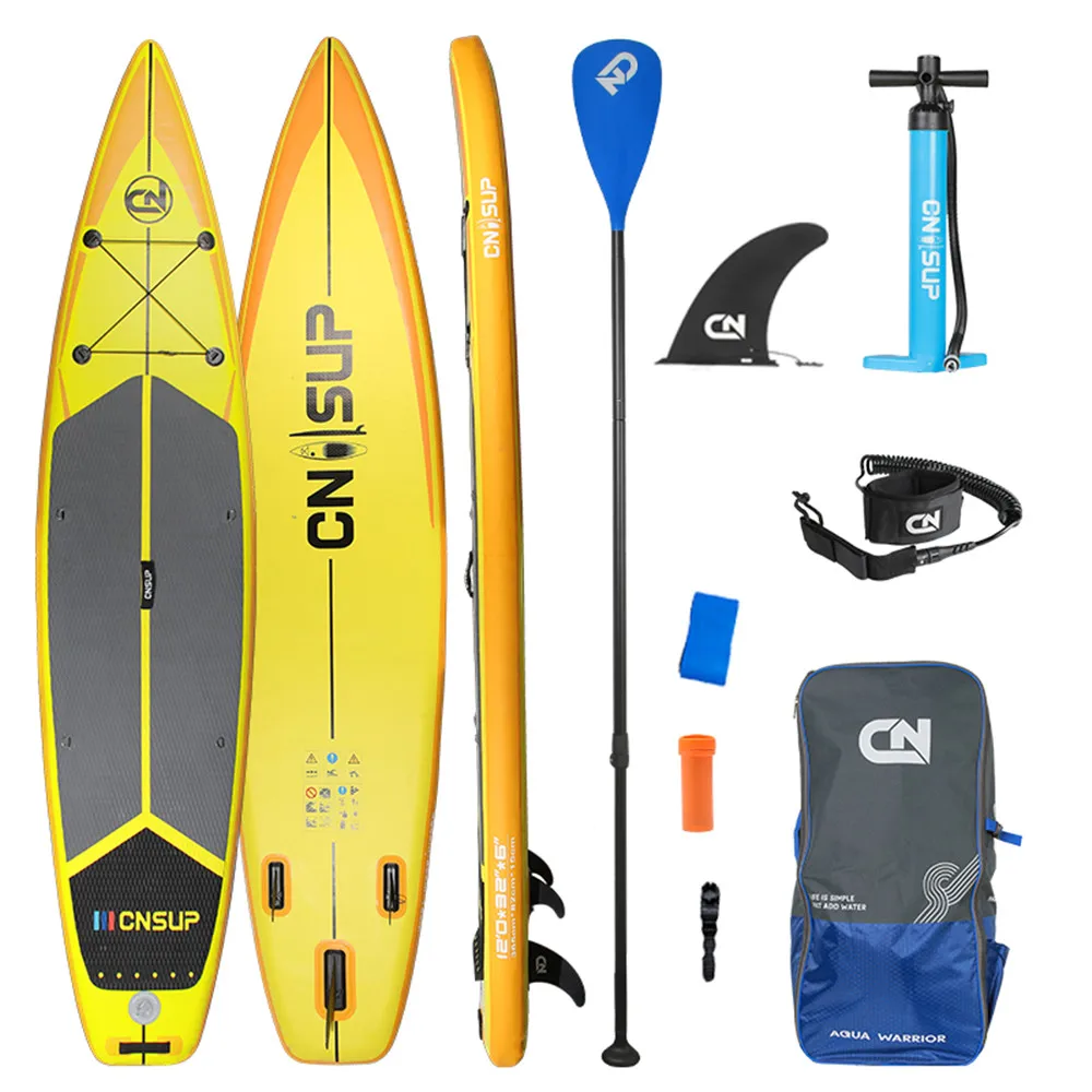 

CNSUP Touring Yellow double layer Sup board double skin stand up paddle board 12ft 365cm inflatable surfboard with pedal