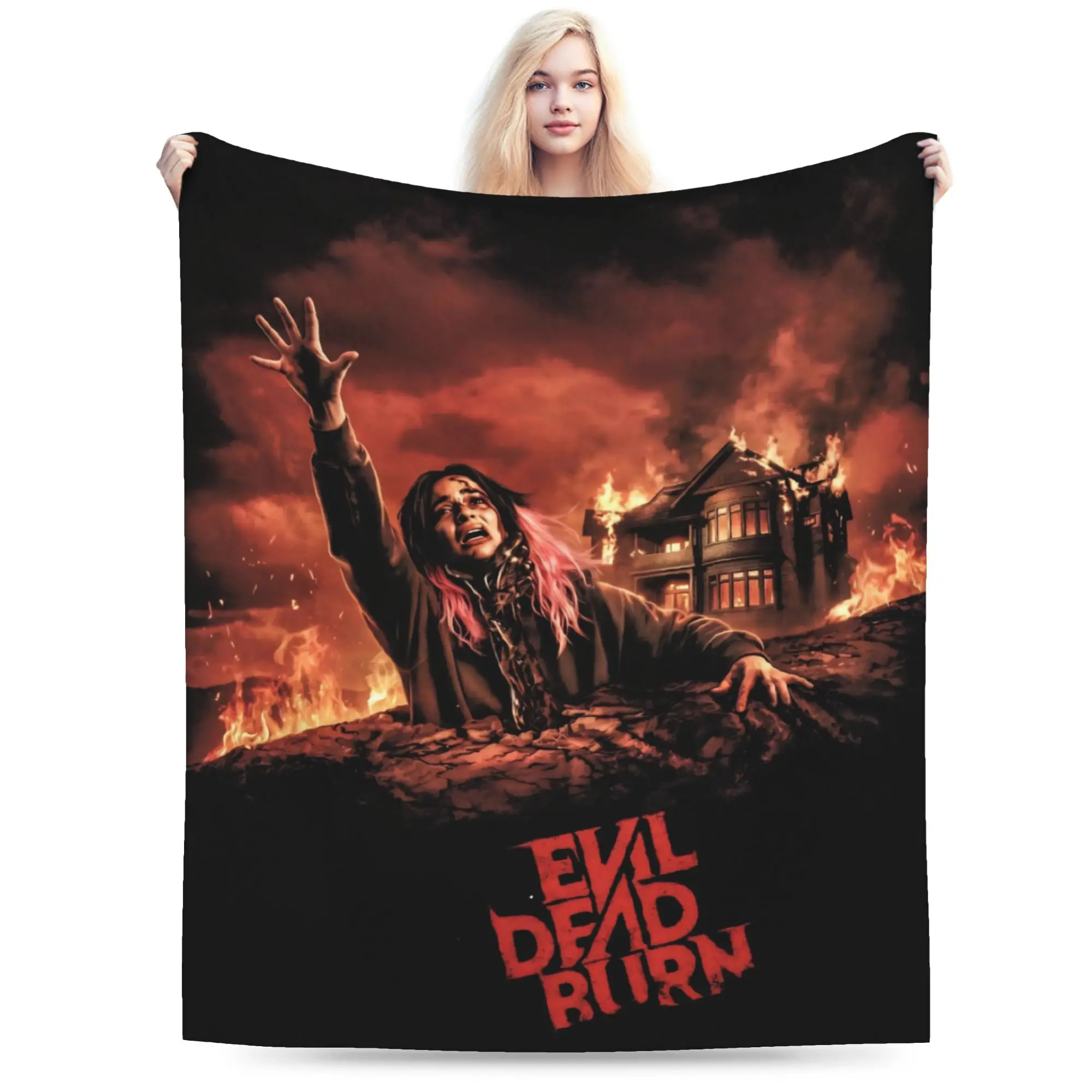 Evil Dead Burn Blanket Warm Cozy Fluffy  Throw Blankets for Sofa 50x60 Inch Multiple Sizes Rug Piece