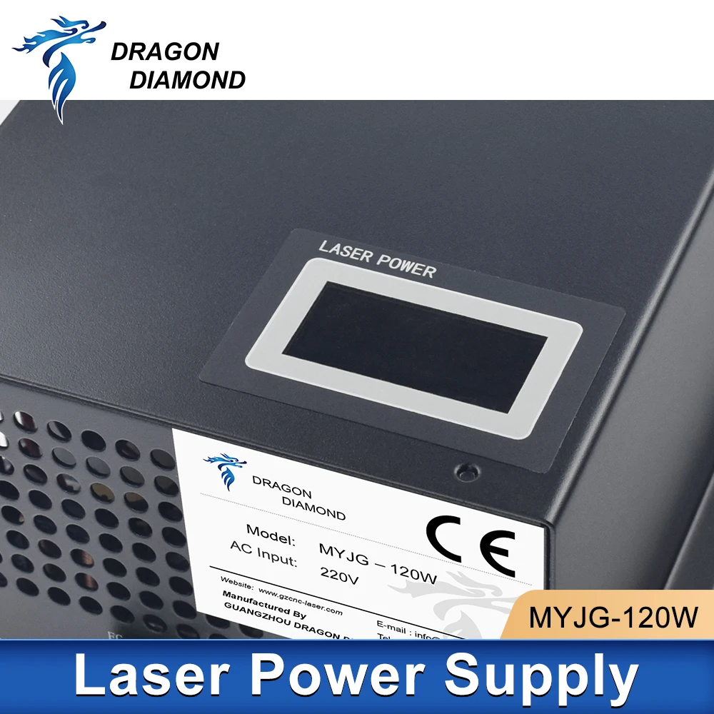 Original PSU MYJG 120W Laser Power Supply With Display Screen 110V 220V 115/230V For Laser Tube Co2 Engraving Cutting Machine