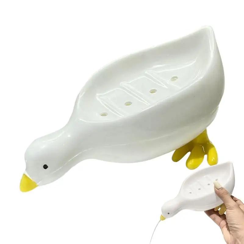 Conteneur de douche à vaisselle Regina, canard blanc mignon, auto-proximité, boîte à ventouse, accessoires pour salle de bain, salle de bain, salle de bain