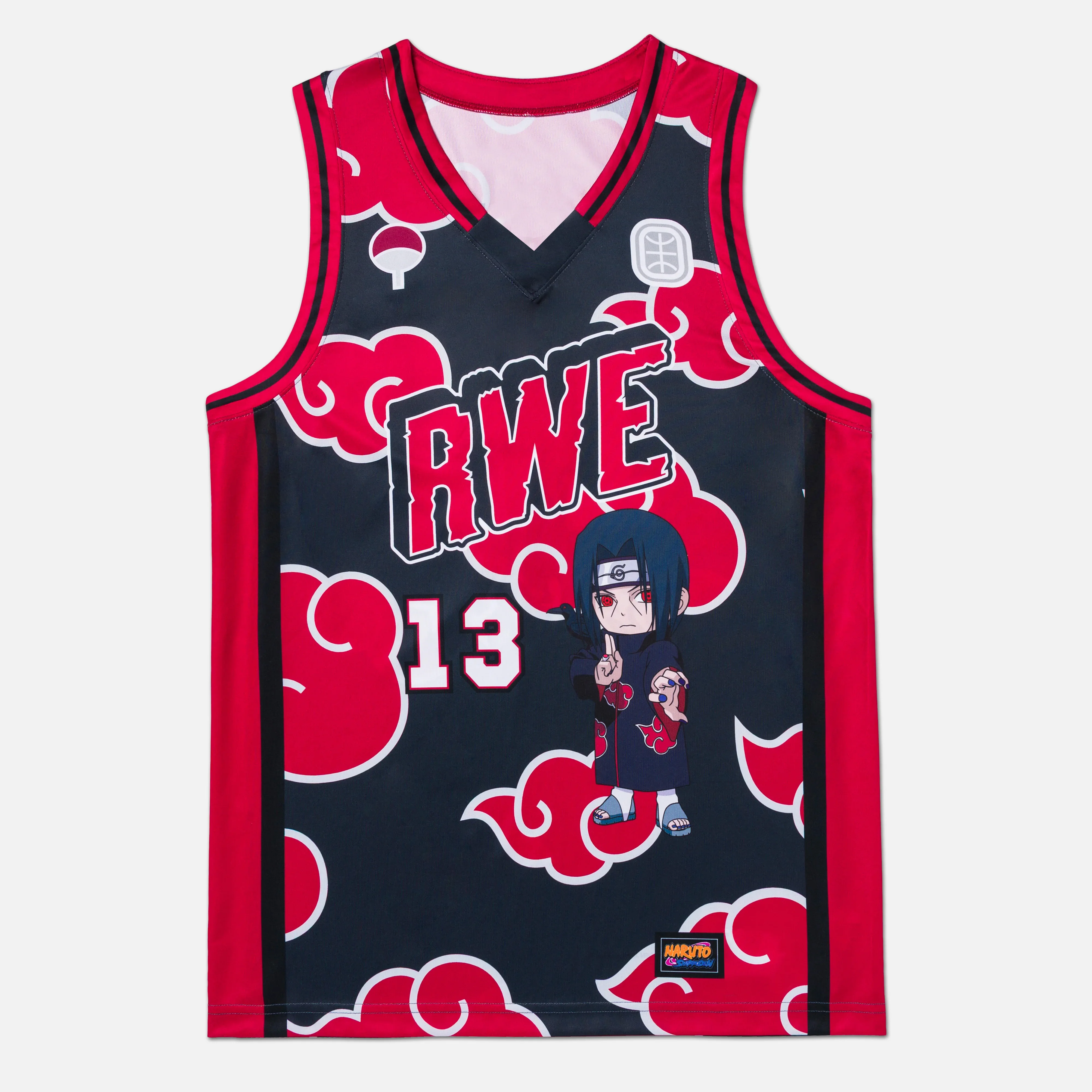 Naruto Akatsuki Uchiha Itachi #13 Basketball Jersey Adult Kids Athleisure Vest Family Summer Breathable Quick-drying Tank Top