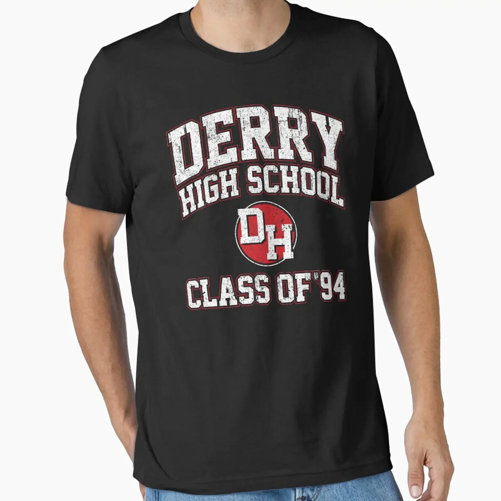 Derry High School Class of 94 Variant designed and sold by huckblade vintage Washed homme Versatile streetwear Stylish