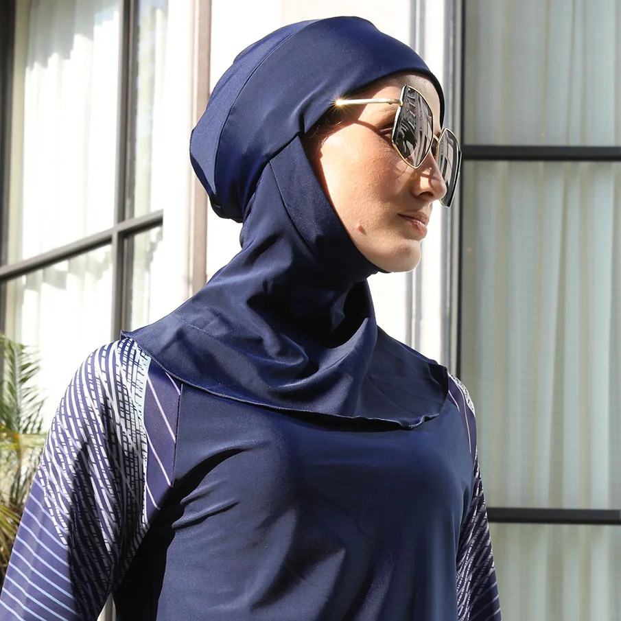 New Sporty Plain Muslim Swim Instant Turban Black Hijabs Women Islamic Bandana Bonnet India Hats Female Headwrap Turbante Mujer