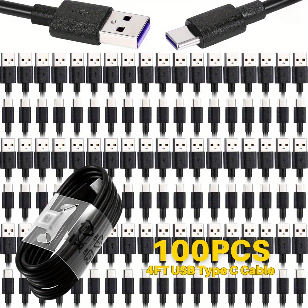 

MFIGlGK 100X 4FT USB C Type-C кабель для быстрого зарядного устройства для Samsung для Galaxy S20 S21 S22 S23 Ultra lot