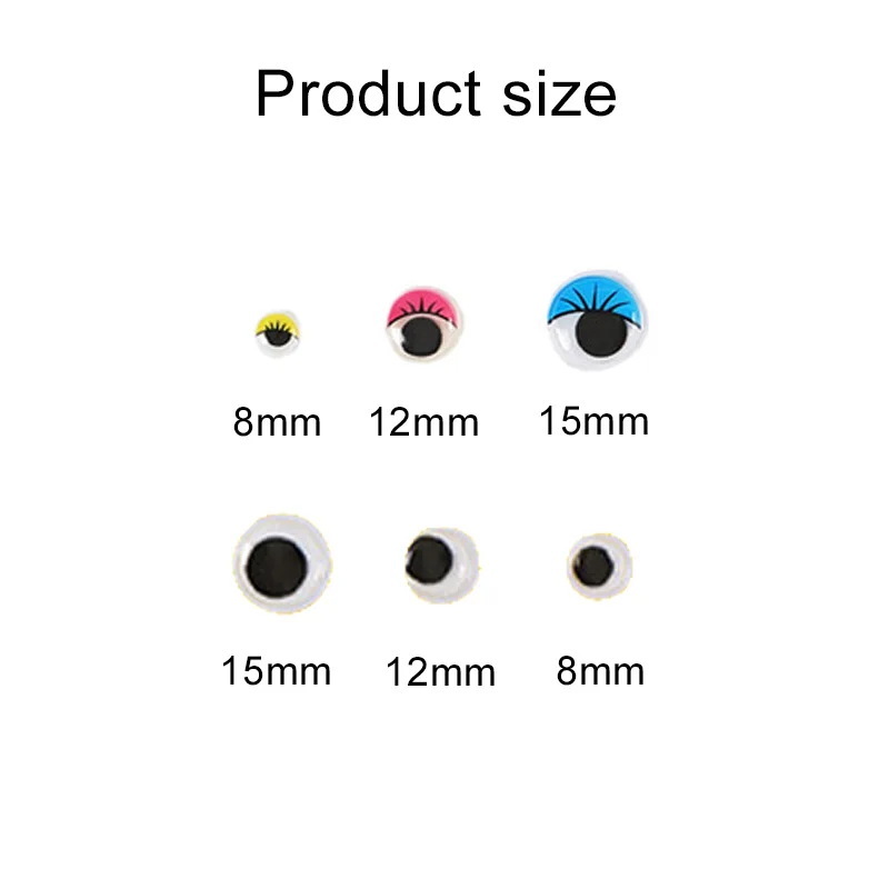 100/200 pçs olhos de movimentação redondo plástico auto-adesivo dos desenhos animados olhos móveis artesanato diy acessórios decorativos feitos à mão tmz