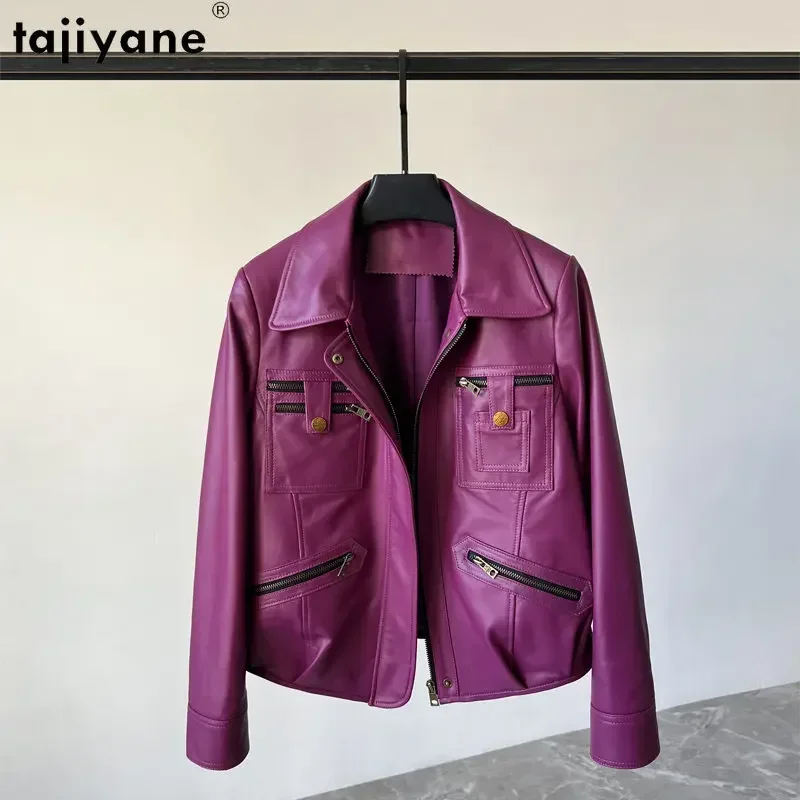 

Tajiyane Genuine Sheepskin Leather Jacket Women 2023 Short Leather Jackets for Women Slim Leather Coat jaqueta couro feminina