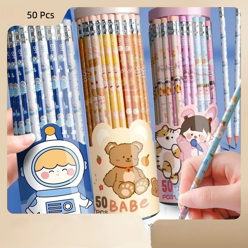 30 Pieces Pack of Cute Cartoon HB Pencil With Eraser For Girls Boys Students Kids Gift School Supplies