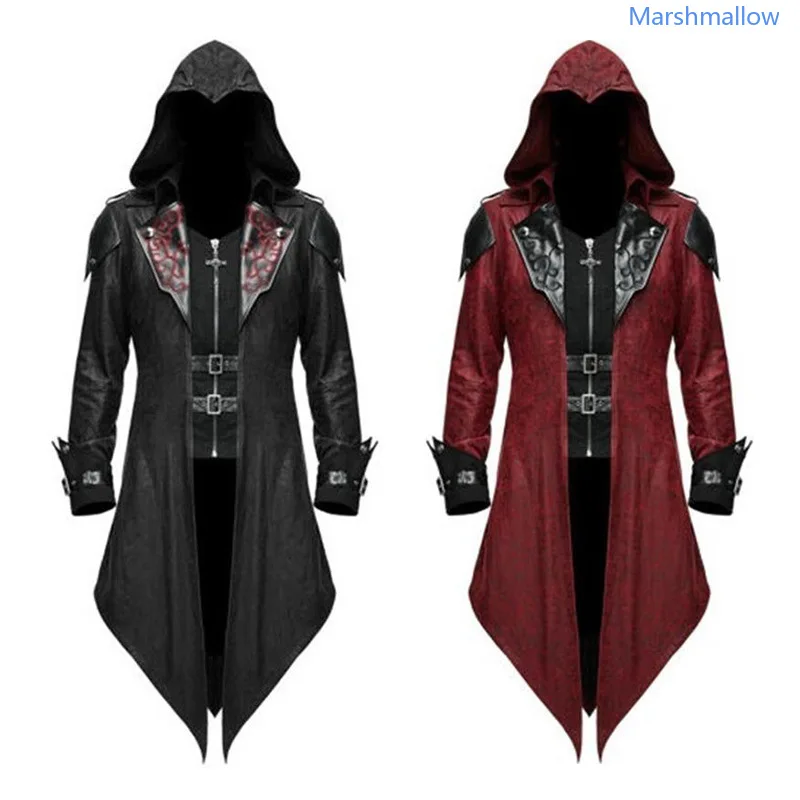 2025 nuevo juego de asesino Medieval Assassins Creed disfraz de Cosplay Edward ropa de calle chaqueta con capucha prendas de vestir ropa de fiesta de Halloween