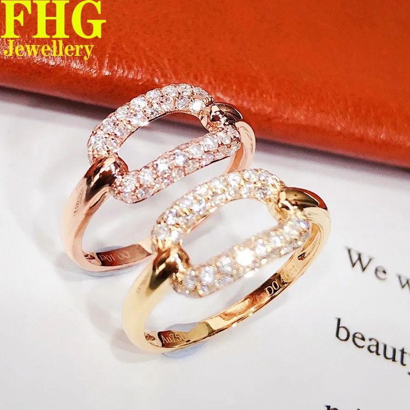 

Natural diamond 0.4ct 18k pure gold ring Diamond Ring Fashion Wedding Party Fine Jewelry Ladies Anniversary Gift