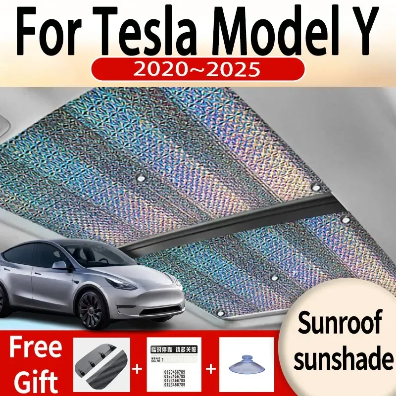 For Tesla Model Y 2020~2025 2022 2023 2024 Car Sunroof Sunshade Panoramic Windshield Sunshade Anti-ultraviolet Auto Accessories