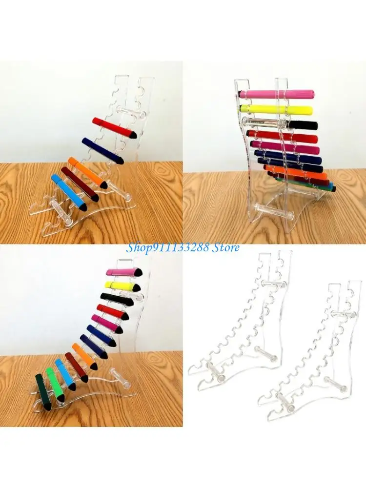 G88D 2Pcs Reversible PVC Pen Stand 12 Compartments Desk Pen Organiser Display Rack For Artists Teachers And Offices Workers