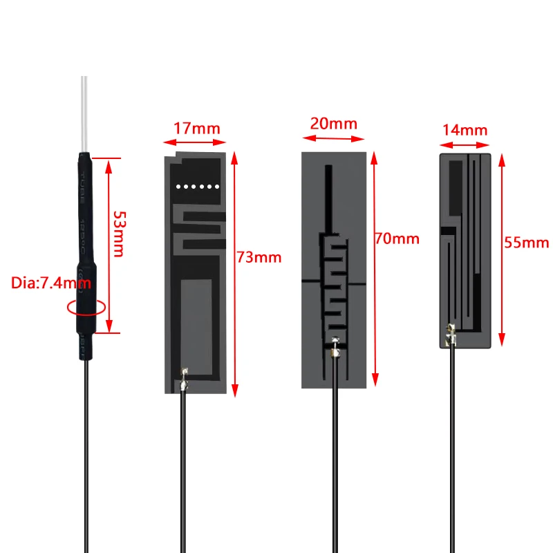 10 buah 433MHz Lora Internal PCB FPC fleksibel FPC antena 5dbi 470 ~ 510MHz U.fl 13CM 1.13 kabel untuk Lora modul RA-02