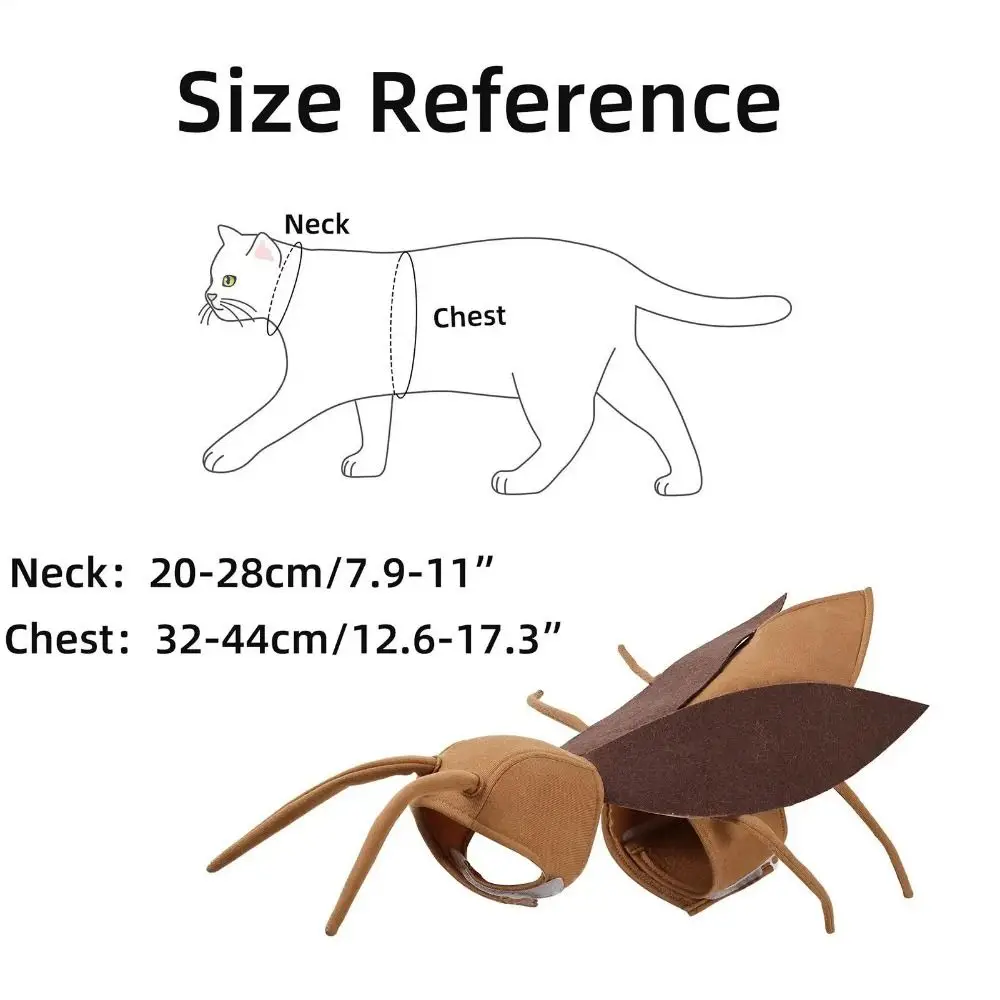 Breathable Cat Cockroach Costume Realistic Soft Dog Cosplay Outfit Comfortable Roach Wings And Antenna
