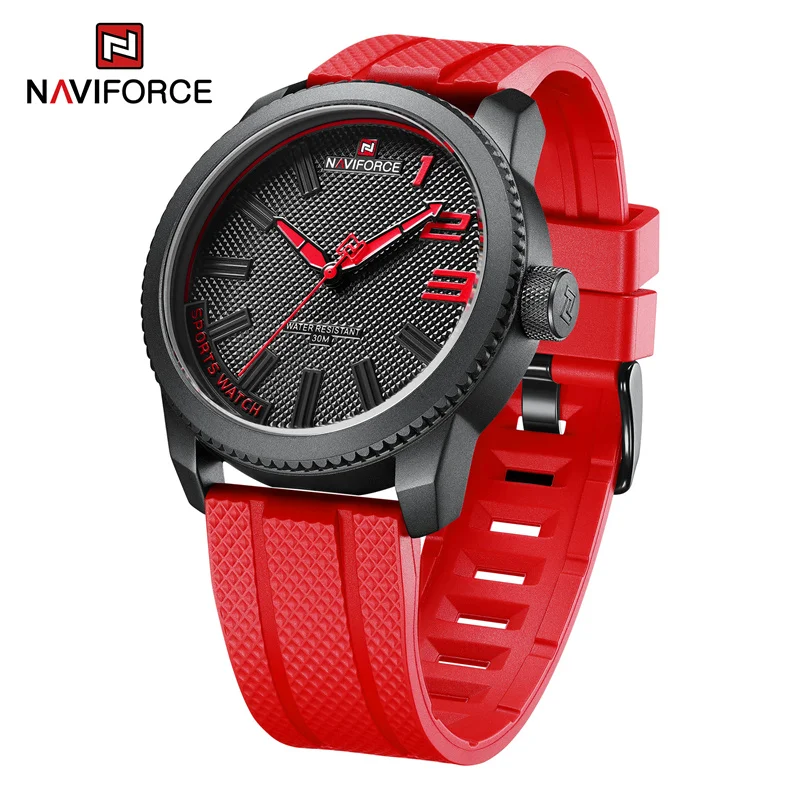 NAVIFORCE 2025 كوارتز ساعة عسكرية الرجال ساعة فاخرة سيليكون حزام ساعة رجالي مقاوم للماء Relogio Masculino 2025 حزمة الهدايا