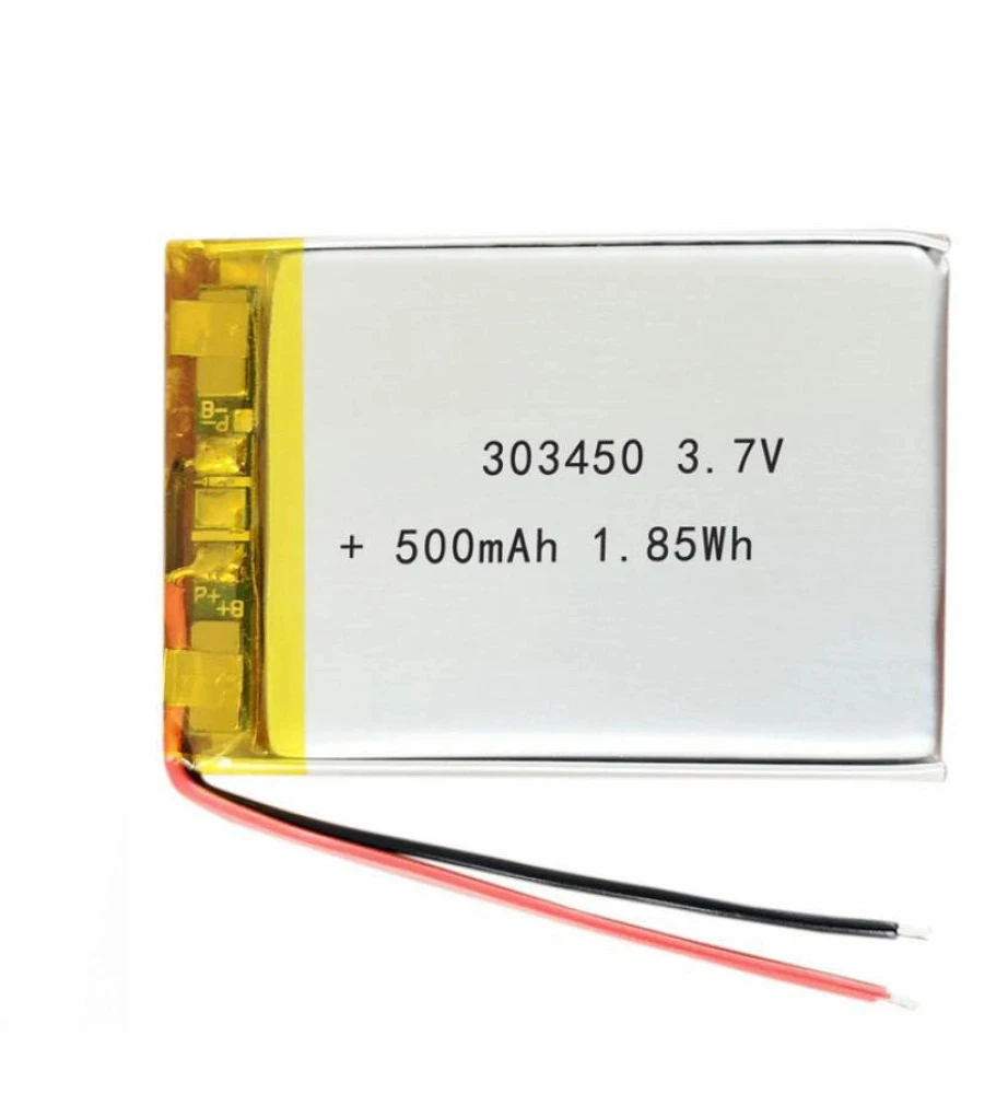 Rechargeable 3.7V 500mAh 303450 Lithium Polymer Ion Battery For Tablet Mobile Power Charging Treasure Power MP4 MP3 GPS Laptop
