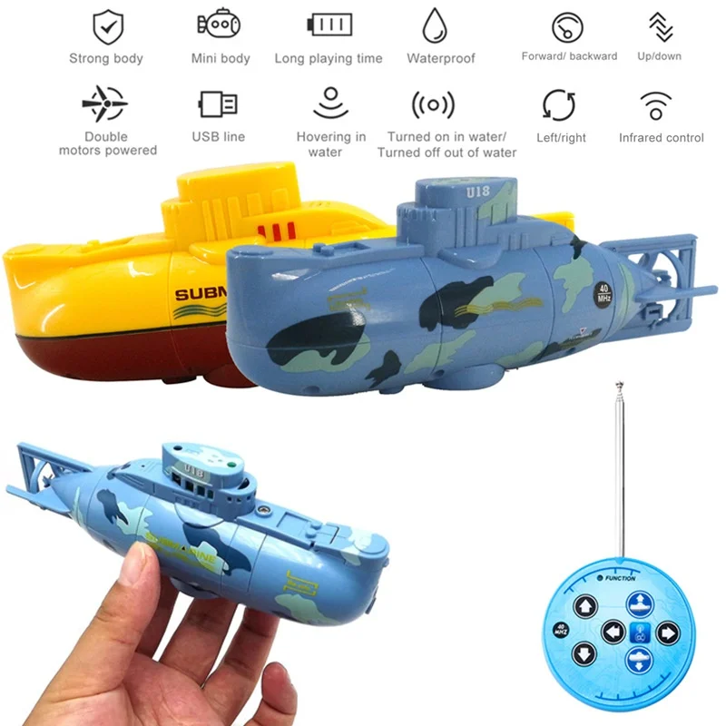 6 kanäle RC Submarine Spielzeug Radio Fernbedienung Boot Badewanne Spielzeug Elektrische Schwimmen Tauchen Fisch Tank Wasser Rohr Kinder Geburtstag geschenk