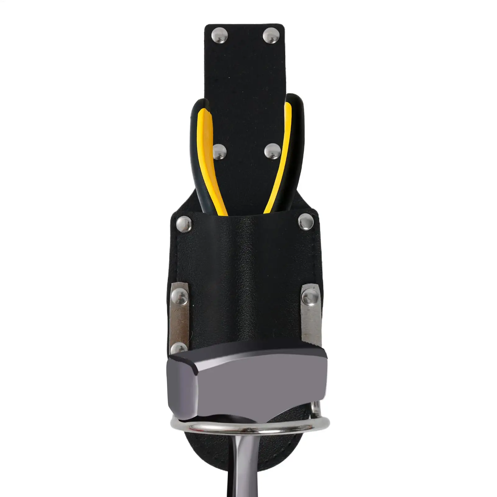 กระเป๋าใส่เครื่องมือ 2 in 1 สำหรับช่างไม้ งานบำรุงรักษาสวน งานตัดแต่งกิ่งไม้ ช่างไฟฟ้า ซองใส่คีมหนัง PU พร้อมห่วงสำหรับค้อน