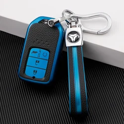 KIQI TPU Leather 4Buttons Car Key Holder Cover Case for Honda Accord Civic CR-V MK10 Spirior Pilot Fit City Freed Jade 2013-2021