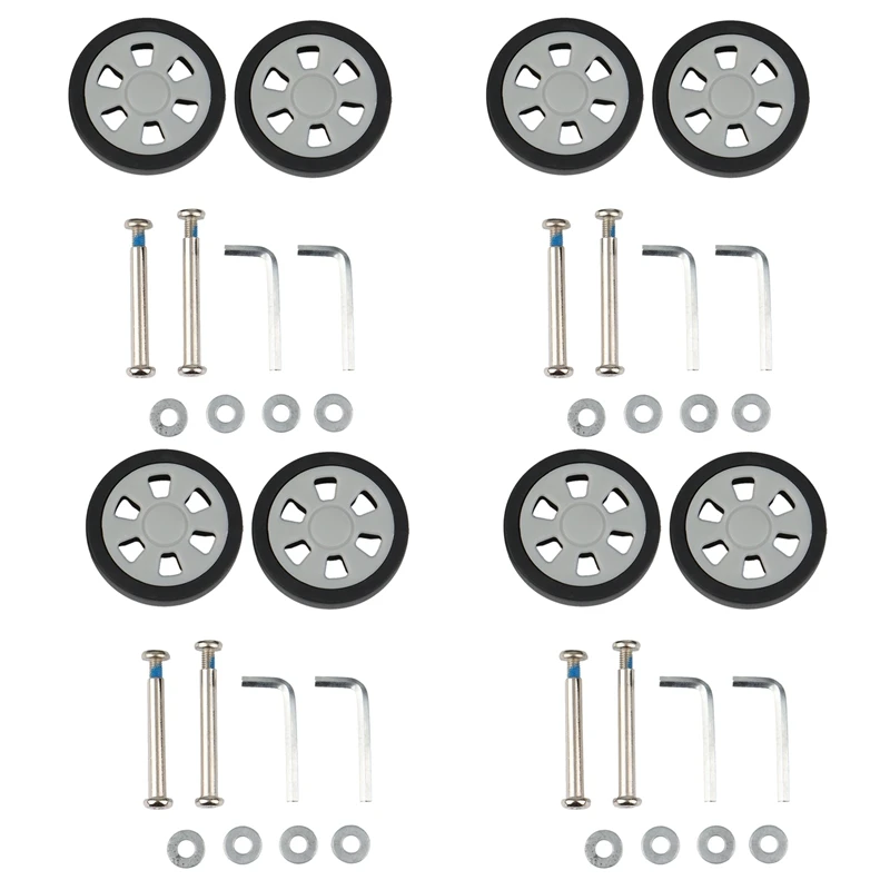 8X Luggage Accessories Wheels Aircraft Suitcase Pulley Rollers Mute Wheel Wear-Resistant Parts Repair 55X12mm