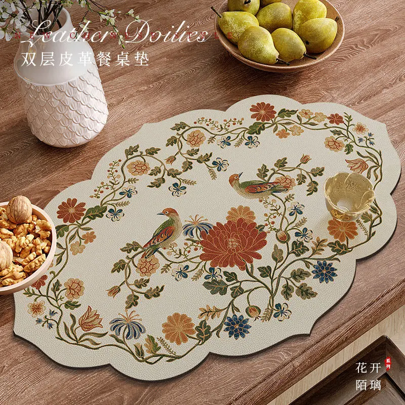 Silicone placemat light luxury waterproof oil-proof heat insulation pad hotel household special-shaped table cushion