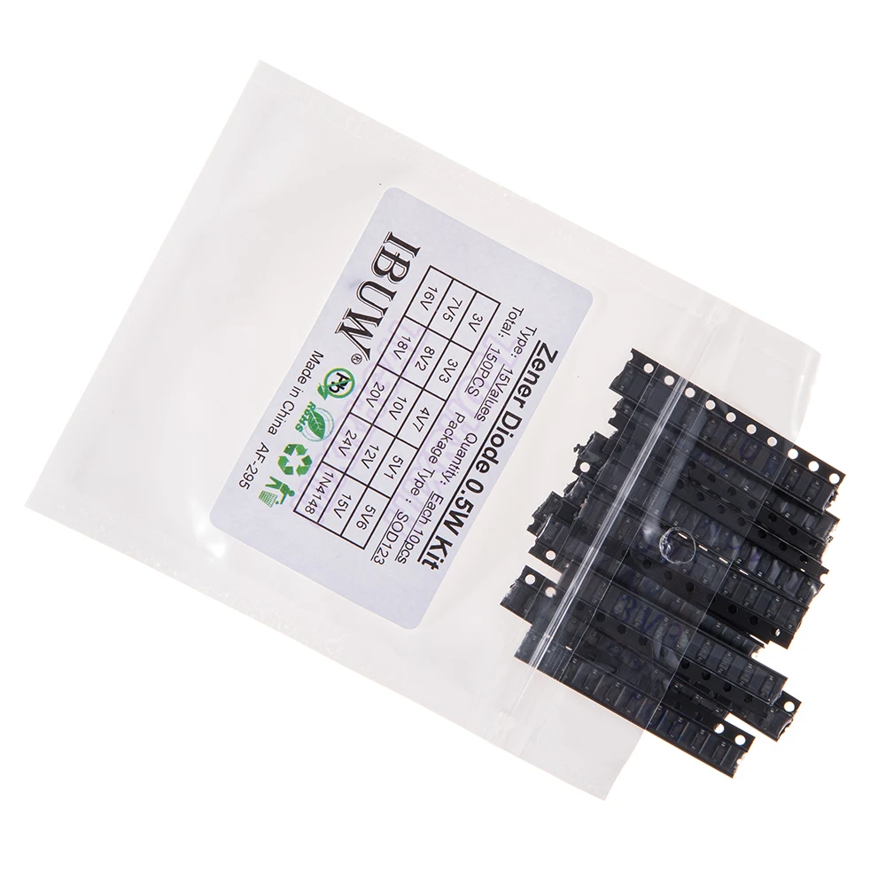 15values*10PCS=150PCS KIT SOD-123 1206 0.5W Zener diode SMD package igmopnrq