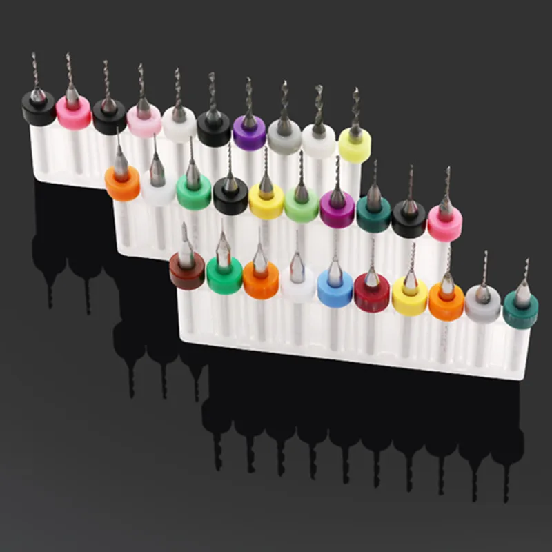 

10pcs PCB Drill Tool Kit 0.1mm-2.0mm Tungsten Carbide Metal Milling Cutter Cnc Tools for Circuit Board Beeswax Engraving