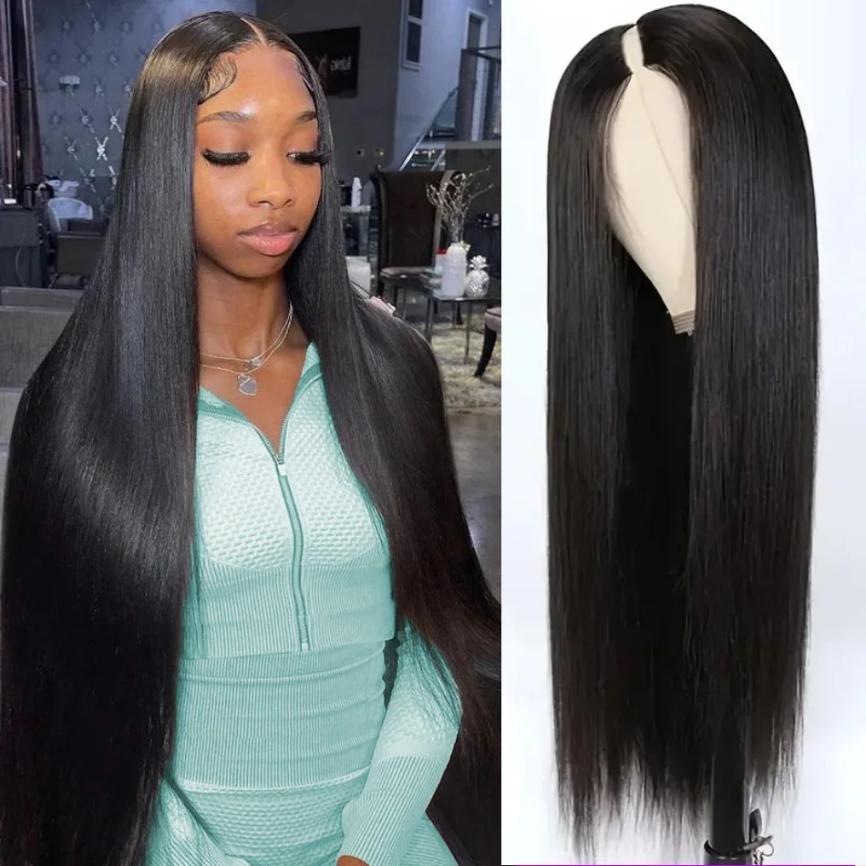 مستقيم الخامس جزء الباروكات ملابس الشعر البشري والذهاب غلويليس الأسود البرازيلي الباروكات 100% شعر الإنسان 220 الكثافة 30 بوصة لا الدانتيل للنساء
