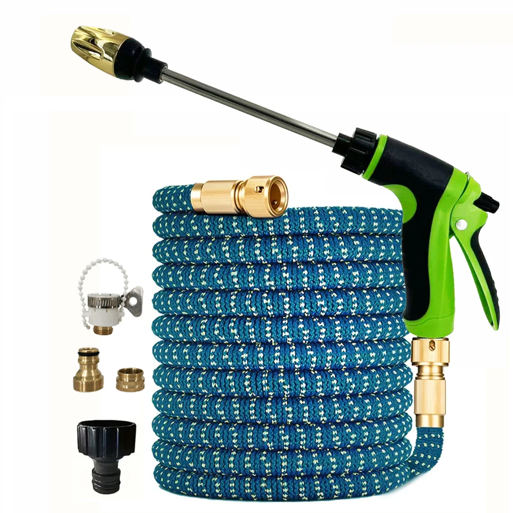 High Quality Expandable Garden Hose Flexible High Pressure Nozzle Car Wash Water Gun Sprayer for Outdoor Cleaning