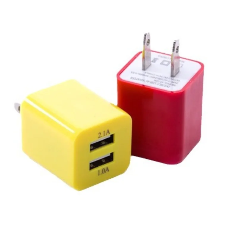 Direct Charging Mobile Phone US Standard Charger Usb Charging Head Dual Port 1A Color US Standard Plug USB Charger