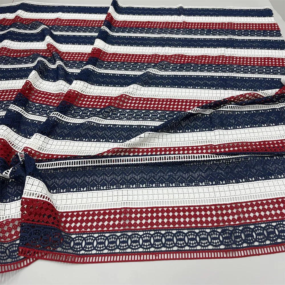Neuer Stil Afrika Spitzenstoff 2026 Hochwertige Spitze Wasserlösliche Bestickte Modische Weiche Spitze 5 Yards – Detail 8