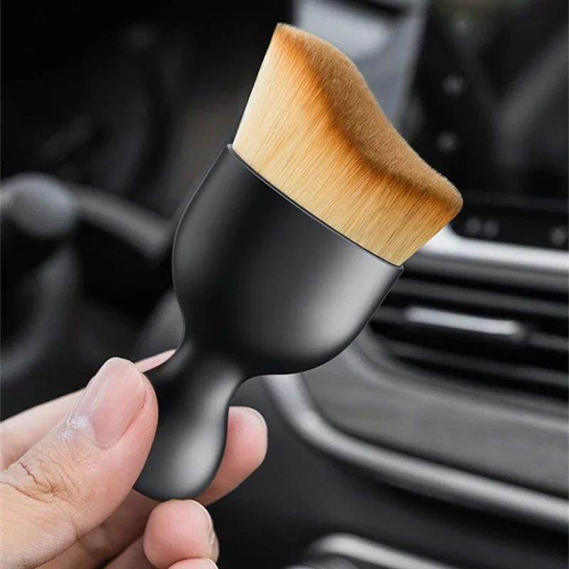 Escova de limpeza de ventilação suave com revestimento, Artificial Car Fenda Dusting Detalhamento, Ferramenta Interior do carro, 1 2Pcs