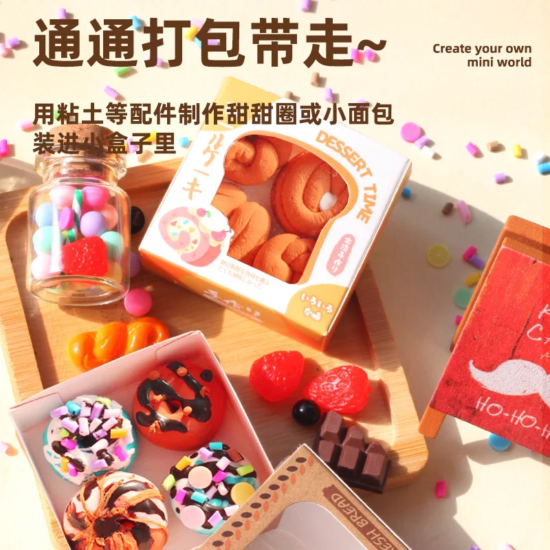 DIY Mini Handmade Food and Toy Material Pack Set Pinch Decoration Miniature Cake Girl