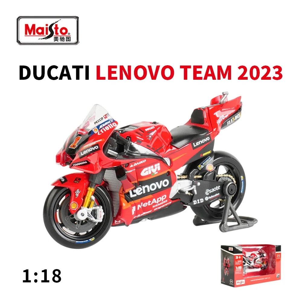 Maisto 1:18 nuevo 2023 Ducati Lenovo Team 1 Campeón de Bagnaia Moto GP Racing aleación de fundición a presión motocicleta modelo colección regalo juguete