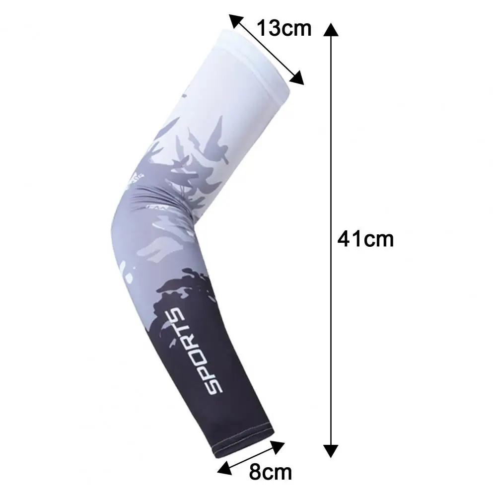 1 Pair Ice Silk Arm Sleeves UV Sun Breathable Cooling Arm Cover Sleeves Ice Fabric Sunscreen Running Cycling Sleeve