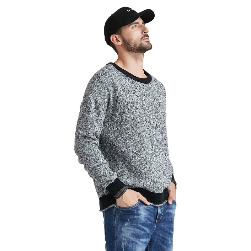 

Nice autumn and winter Pop round neck European and American leisure Pullover Sweater men's