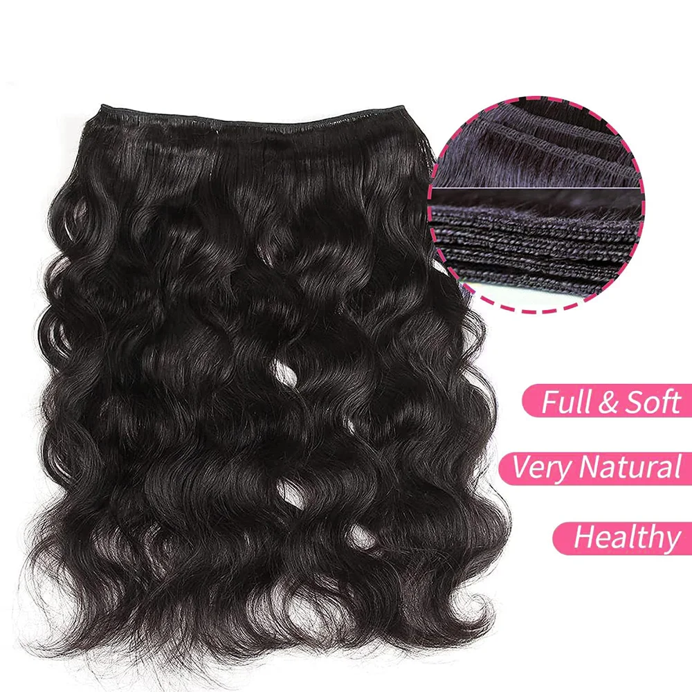 Human Hair Bundles Body Wave Brazilian 3 Bundles Human Hair Extensions 26 28 30 Inch Natural Black Color #1B For Woman Remy Hair