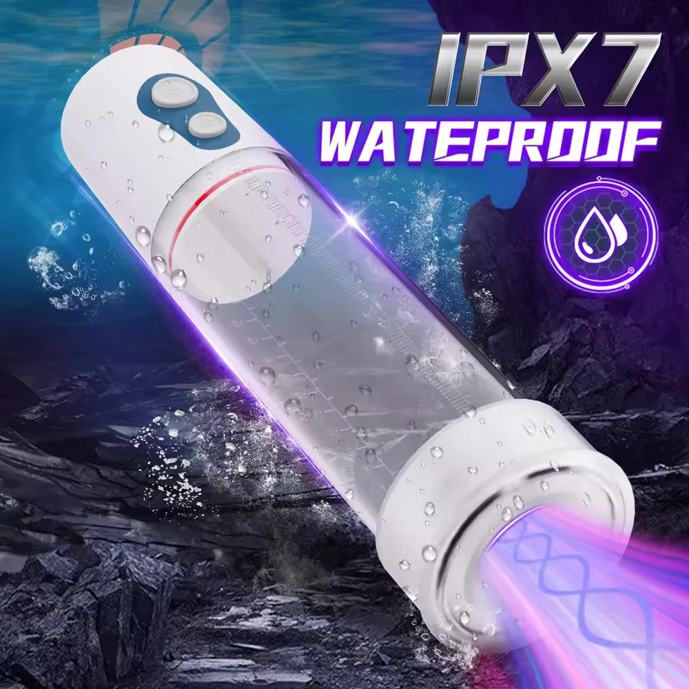 Men's Penis Pump Sex Toy Button-Operated Style Automatic Enlargement and Extension Pump for Men; Adult Male Insertive Sex Toy view 6