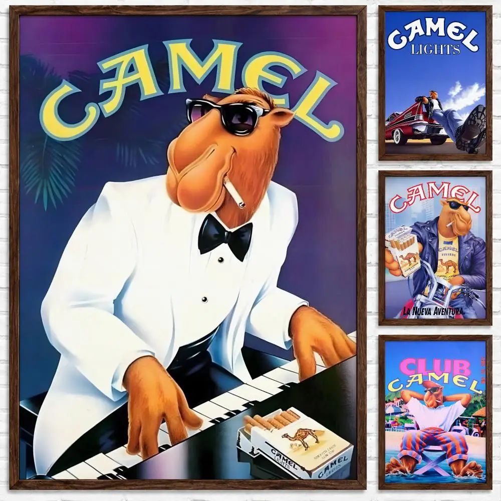 Vintage Tobacco Brand Camel Cigarettes Poster Self‑Adhesive Waterproof Poster Sticker Wall Art Home Decor
