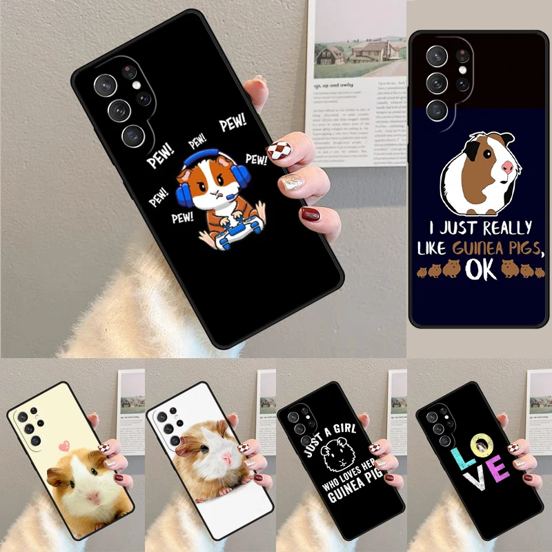 Cute Animals Guinea Pig phone case Cover For Samsung Galaxy S24 Ultra S21 S22 Ultra S8 S9 S10E Note 10 Plus Note 20 FE S23