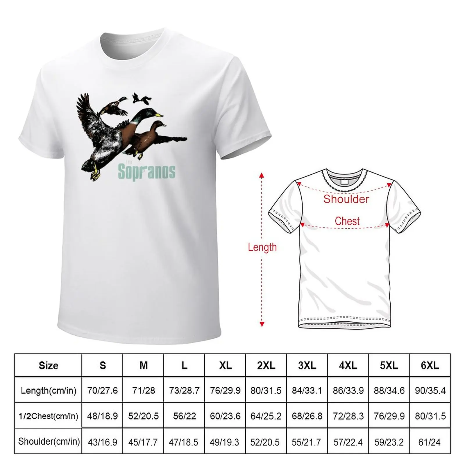 Ducks The Sopranos T-Shirt summer tops hippie clothes boys animal print kawaii clothes men graphic t shirts