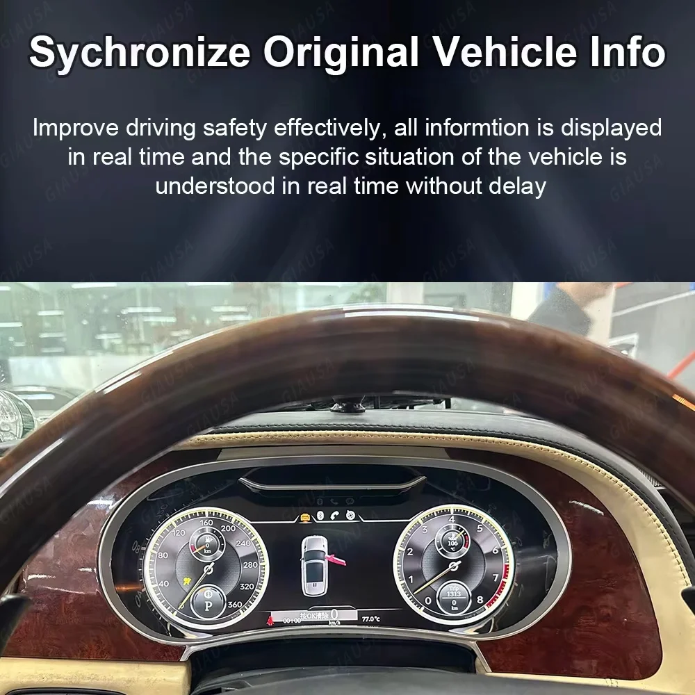 LSHE 12.3Inch Digital For Bentley Flying Spur Continental GT 2005-2019 Instrument Cluster display Virtual Speedometer Dashboard