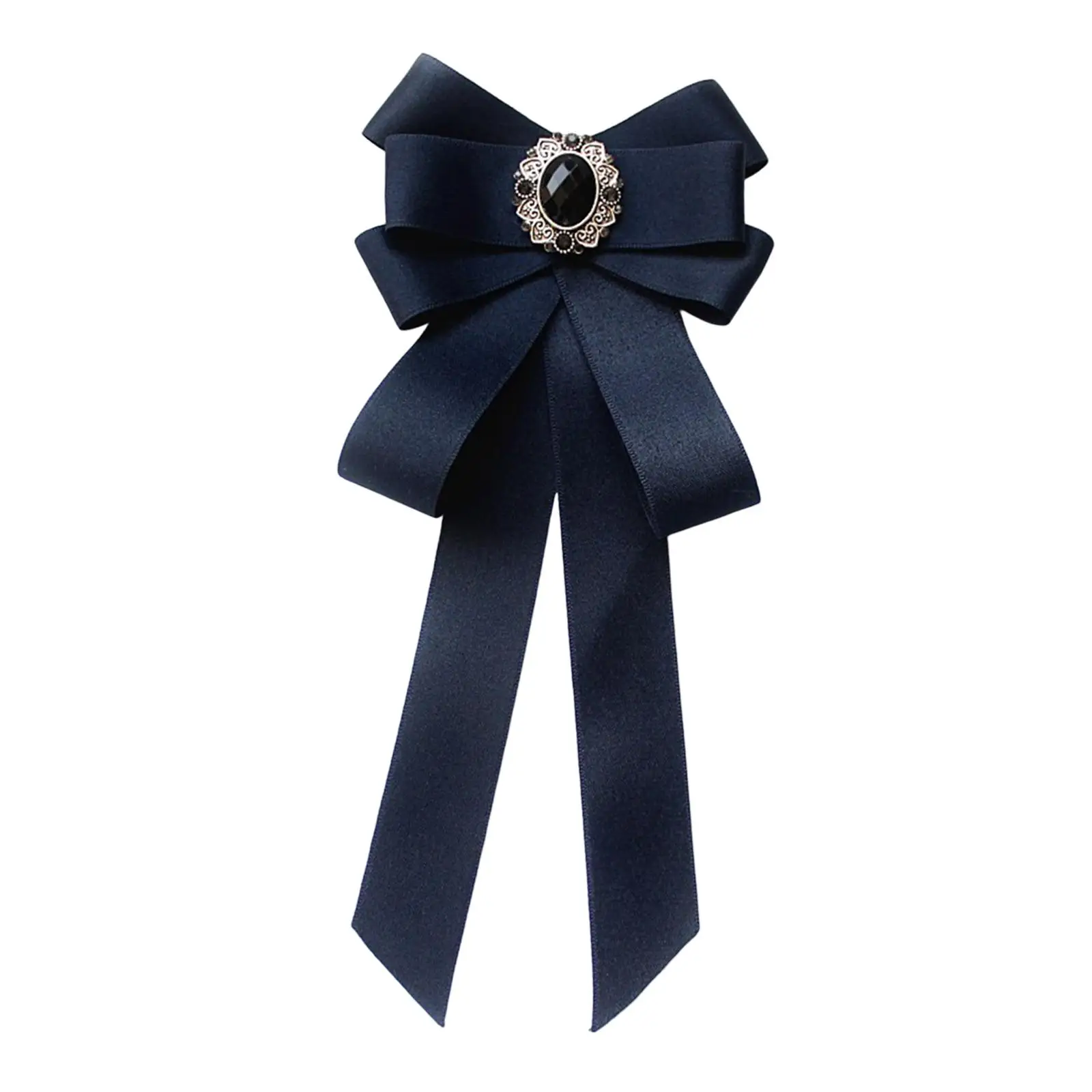 Women' Tied Bowknot Decoration Necklace Ladies Girls Ribbon Brooch for Party Holiday Wedding Costume Accessory Office