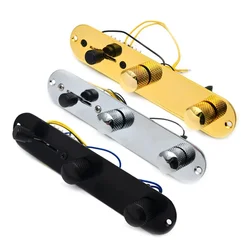 Perillas de interruptor de arnés de placa de Control precableada cargada con cable de 3 vías para TL Tele Telecaster, piezas de guitarra, cromo, oro, negro