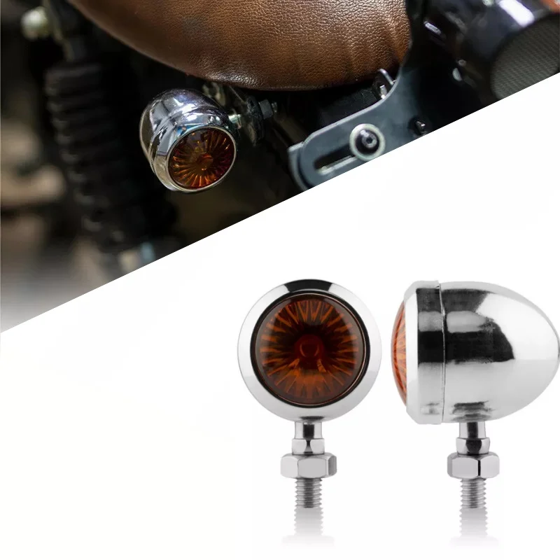 

2pcs 12V 10mm Chrome Motorcycle Bullet Turn Signal Light Indicator Bulb Amber Blinker Motorcycle Lighting Indicators Parts