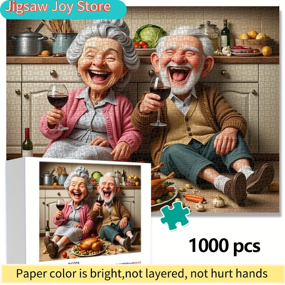New Large 1000pcs Jigsaw Puzzle, DIY Puzzle Game in Color Box, Kitchen Fun Time Interactive Companion Game for Family, Parent-
