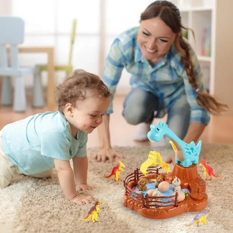 Máquina de garra de dinosaurio con mango, operación de rotación de 360 grados, máquina de garra de forma linda, Mini máquina de garra de dinosaurio del paraíso Animal