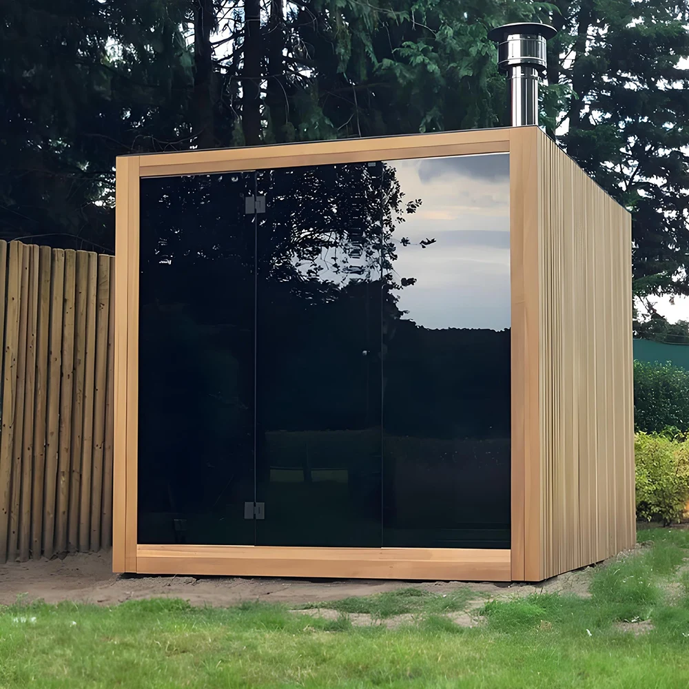Luxury Outdoor Cedar Barrel Sauna Room With Far Infrared Heating for Home Garden Relaxation Pod