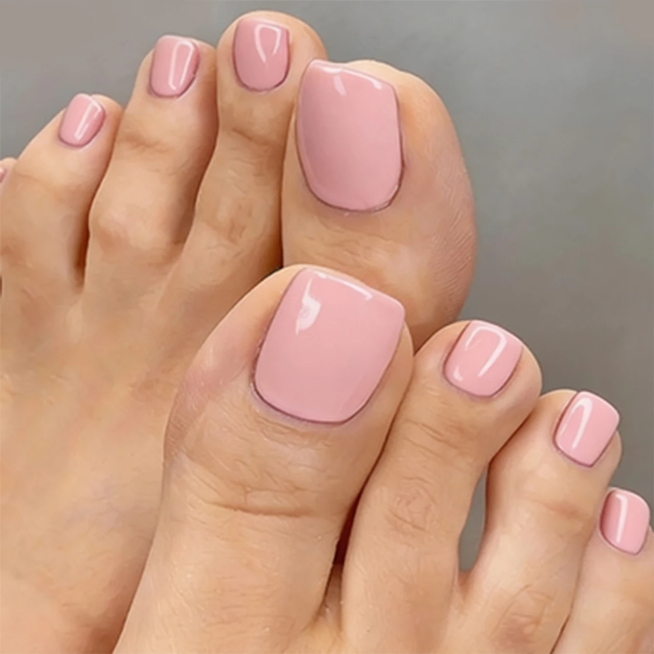 120 PCS Of Fake Nails  Pink Short Square-Shaped Fake Nails  Suitable For Daily Outings And Office Work