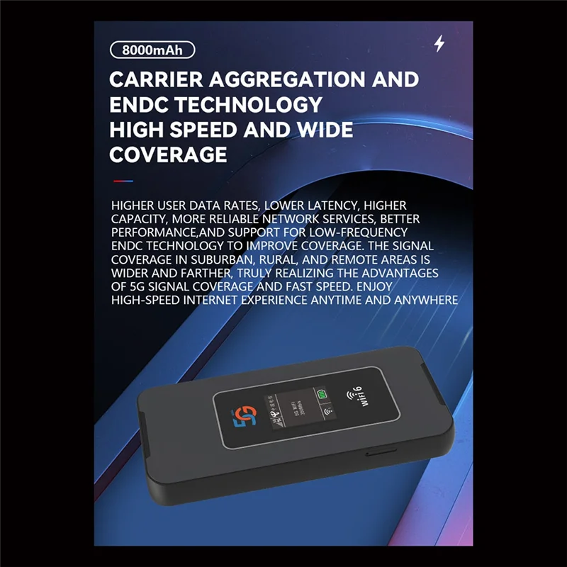 A69Z 5G Router Wifi Saku 8000Mah Wi-Fi 6 5G Dual Band 1800Mbps Layar Warna Hotspot Seluler 5G/4G LTE Router Portabel UE