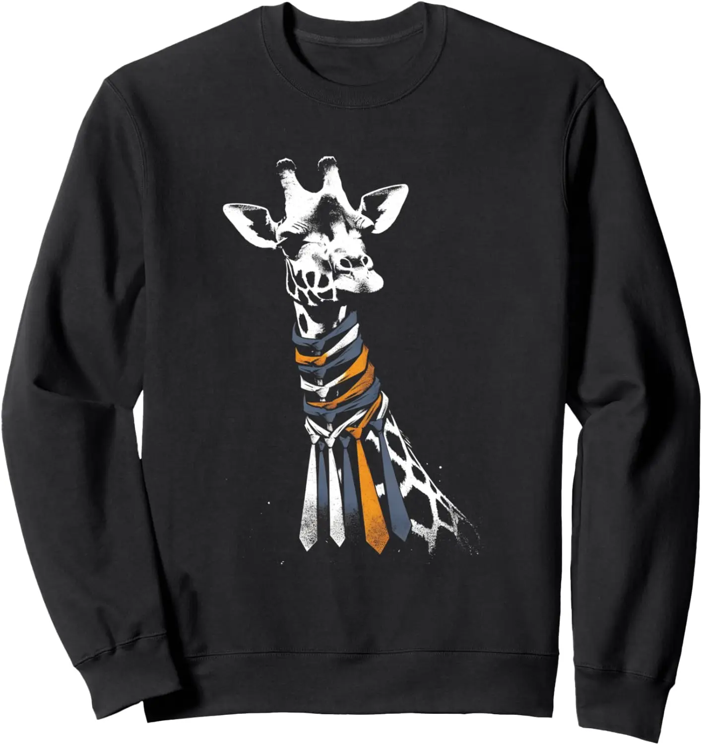 Giraffe With Several Ties - Funny Vintage Giraffe Graphic Sweatshirt